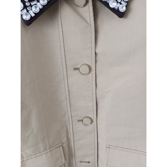 Veronica Beard Arlen Dickey Crystal-Embroidered Coated-Cotton Statement Coat - Picture 4 of 10